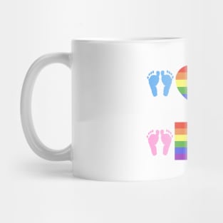 Rainbow flag, LGBT symbol on heart and gay and lesbian symbol Mug